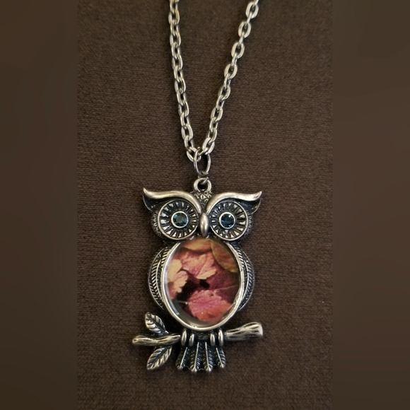 VINTAGE INTRICATE OWL PENDANT NECLACE - 21" CHAIN - UNIQUE!! - Picture 2 of 4